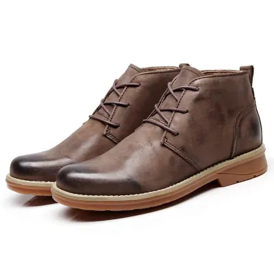 Genuine Leather Coffee Martin Boots