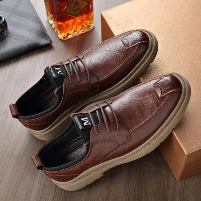 Genuine Leather Cangnan Brown Casual Shoes ST108