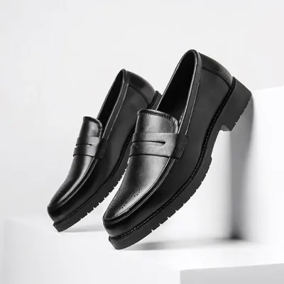 Premium Leather Black Loafer ST119