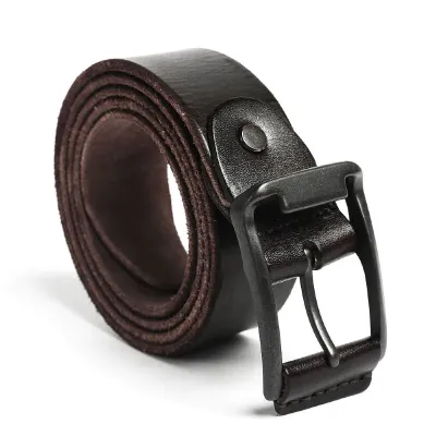 Genuine Leather Matte Coffee Belt  AC93