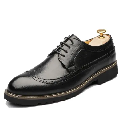 Premium Leather Spot Black Formal Shoes ST100