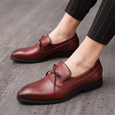 Premium  leather Red wine Formal Shoes GB215
