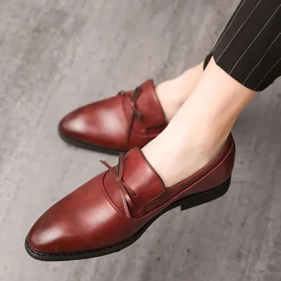 Premium  leather Red wine Formal Shoes GB215