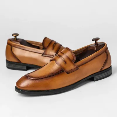 Premium Leather Brown Loafer GB230