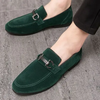 Premium Leather Green Loafer GB262