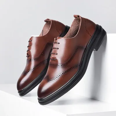 Genuine Leather Coffee Formal Shoes GB263