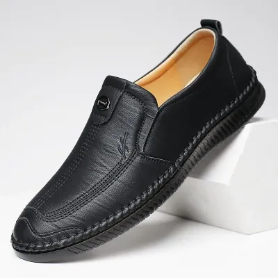 Premium Leather Black Loafer GB270