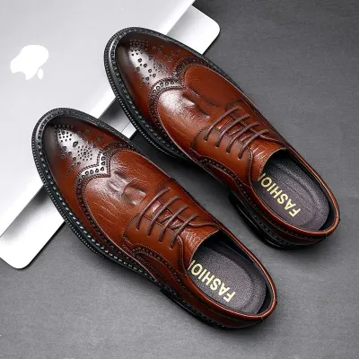 Genuine Leather Coffee Formal Shoes GB271