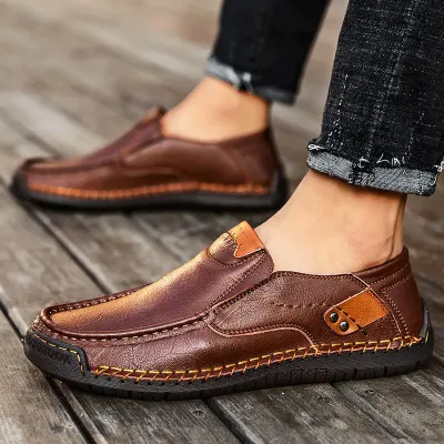 Genuine Leather Coffee Loafer GB280