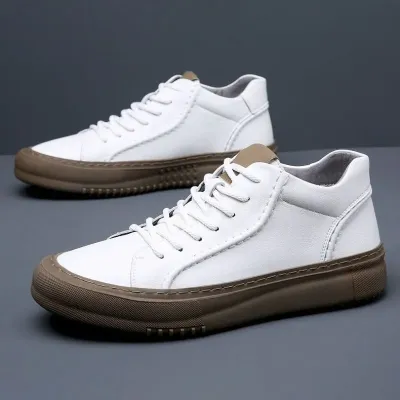 Genuine Leather White Casual Shoes GB352 