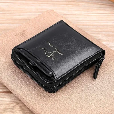 Anti-Theft Multi-Functional Black Short Wallet GB408