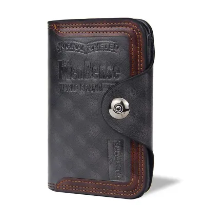 Genuine Leather Magnetic Buckle Black Key Bag GB419