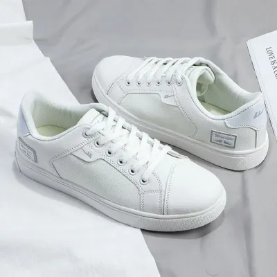 Premium Leather White Casual Shoes GB461