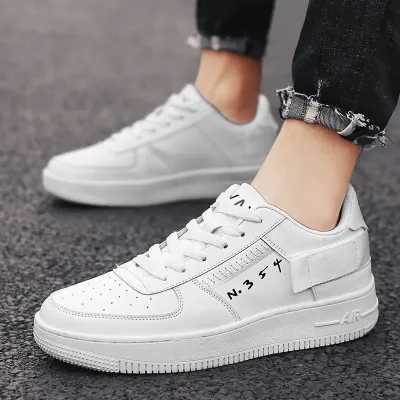Premium Leather White Casual Shoes GB479