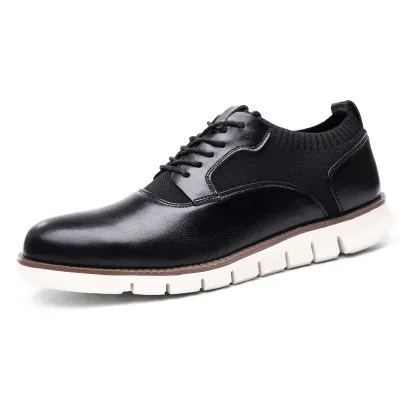 Premium Leather Black Casual Shoes GB482