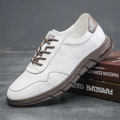 Genuine Leather White Casual Shoes GB497