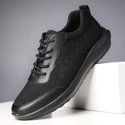 Genuine Leather Black Casual Shoes GB499
