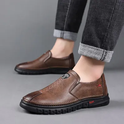 Genuine Leather Coffee Loafer GB258