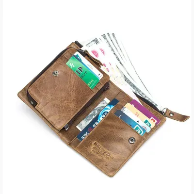 Cow Leather Multi-Card Split Khaki Wallet GB403