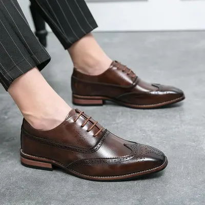 British Style Pointed Toe Leather Formal Shoes GB533