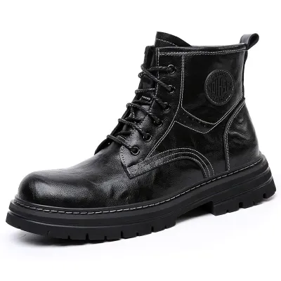 Cow Leather Black Tooling Boots GB576