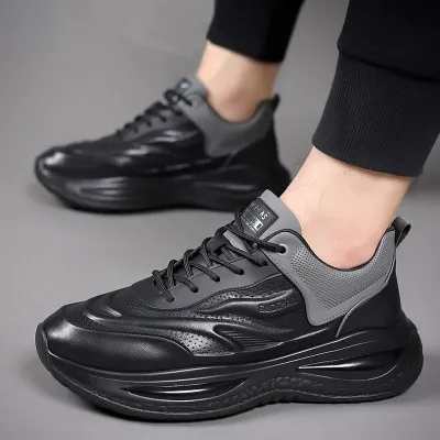 Genuine Leather Breathable Casual Sneakers NFE36