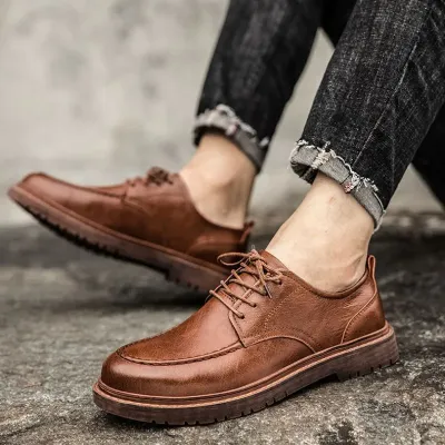 Genuine Leather Brown Casual Shoes NFE31