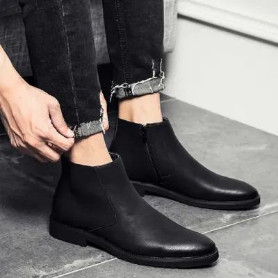 Genuine Leather Low-Top Chelsea Boots NFE39