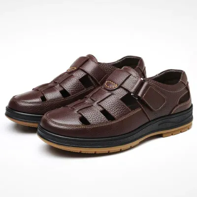 Genuine Leather Breathable Hollow Sandals NFE69