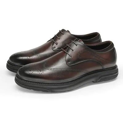 Genuine Leather Dark Coffee Formal Shoes NFG17