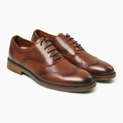 Genuine Leather Red wine Formal Shoes NFG30
