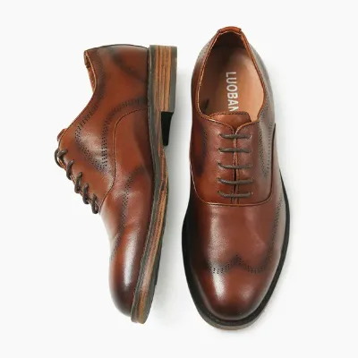 Genuine Leather Red wine Formal Shoes NFG30