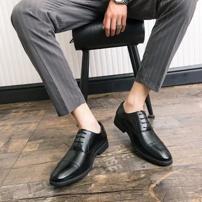 Leather Black Formal Shoes NFG51