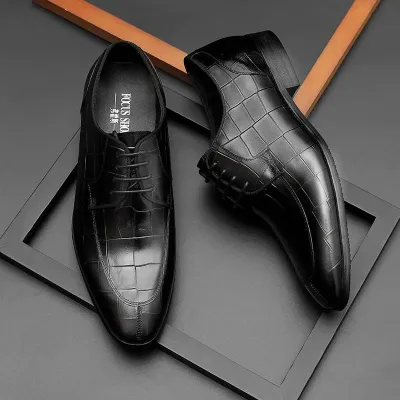 Genuine Leather Black Formal Shoes NFG56