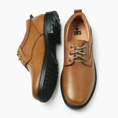 Genuine Leather Yellow Brown Casual Shoes NFG111
