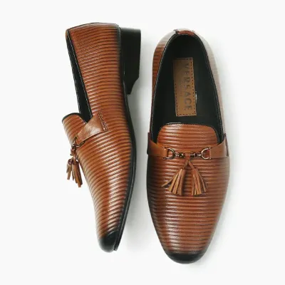 Genuine Leather Brown Tassel Loafer NFG108