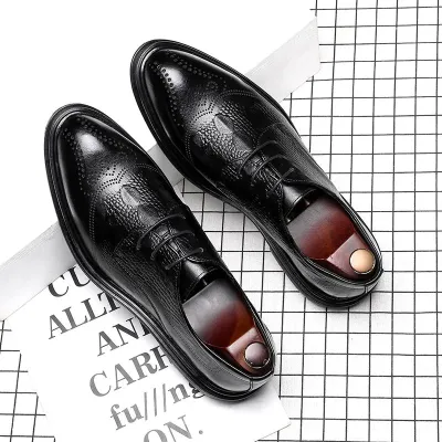 Leather Black Formal Shoes NFG59