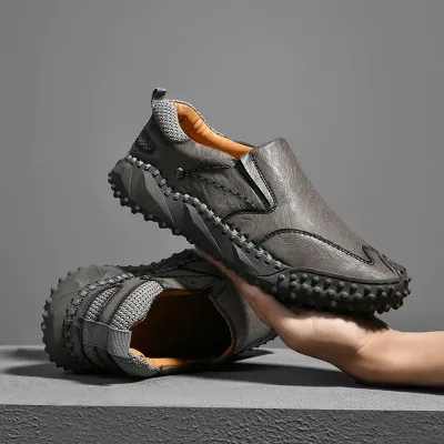 Genuine Leather Gray Loafer NFG61