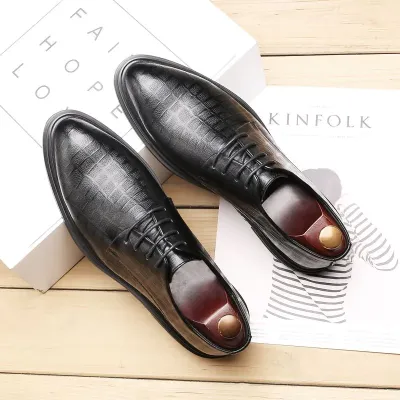  Leather Black Formal Shoes NFG102