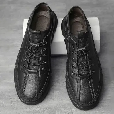 Genuine Leather Black Casual Shoes NFG99