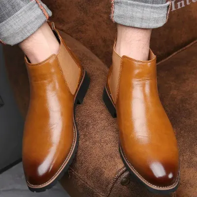  Leather Brown Chelsea Boots NFG98