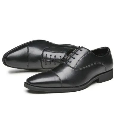 Genuine Leather Black Pointed Formal Shoes NFG93