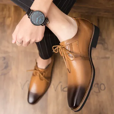 Leather Brown Formal Shoes NFG65