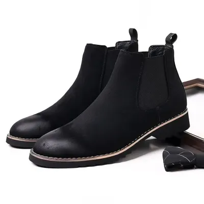 Genuine Leather Black Chelsea Boots NFG89