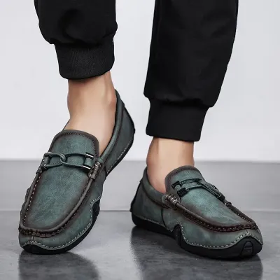 Leather Mate Green Loafer NFG69