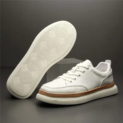 Genuine Leather White Casual Shoes NFG74