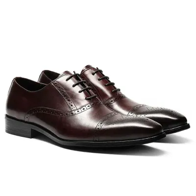 Genuine Leather Red Wine Formal Shoes NFG78