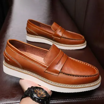 Top Layer Cow Hide Brown Loafer NFE15