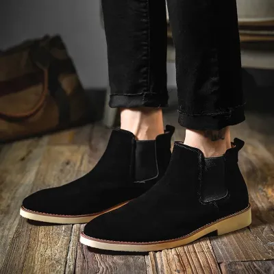 Genuine Leather Mid-Top Chelsea Boots NFE81