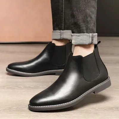 Mid Top Premium Leather Chelsea Boots NFE82